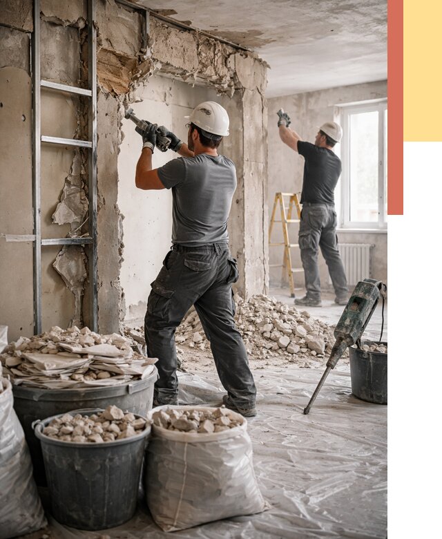 Демонтажные работы в Орехово-Зуево от 2813 руб. — услуги и цена под ключ | ОТДЕЛОЧНИК-Рхв