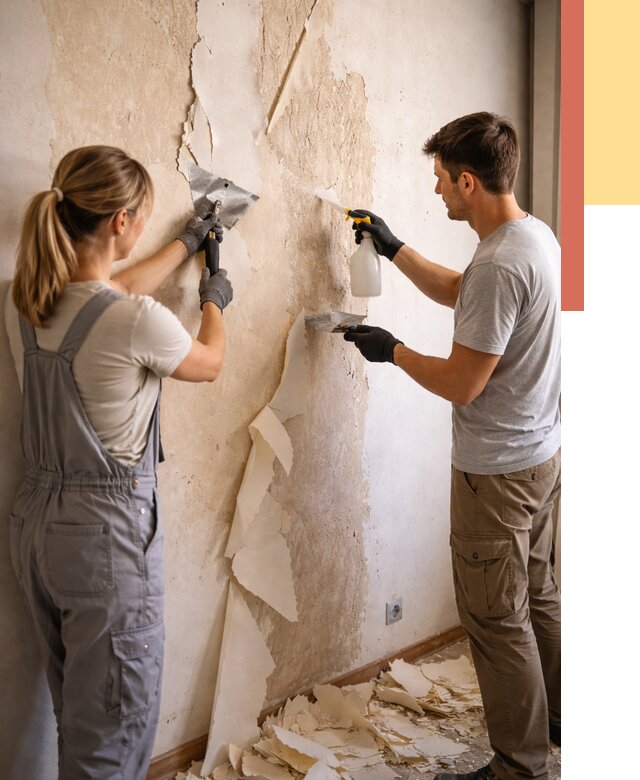 Снятие старых обоев в Орехово-Зуево от 5471 руб. под ключ недорого | ОТДЕЛОЧНИК-Рхв