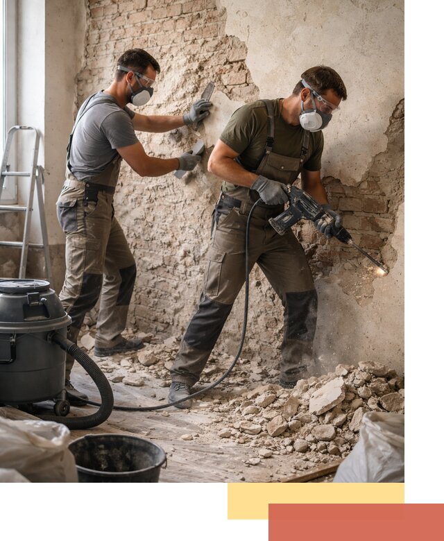 Демонтаж штукатурки со стен в Орехово-Зуево быстро и аккуратно