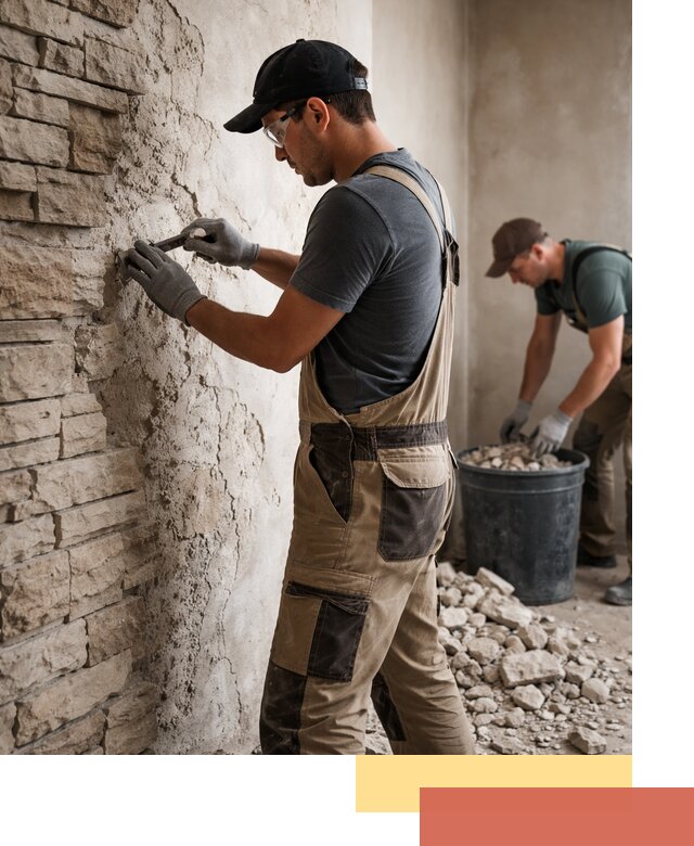 Демонтаж декоративного камня в Орехово-Зуево профессионально и безопасно