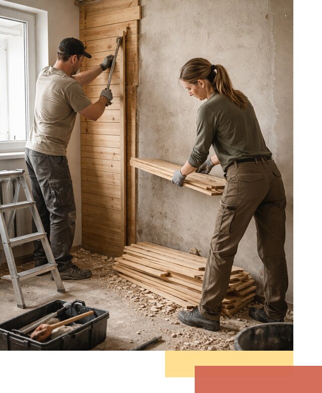 Демонтаж вагонки со стен в Орехово-Зуево — профессиональный демонтаж