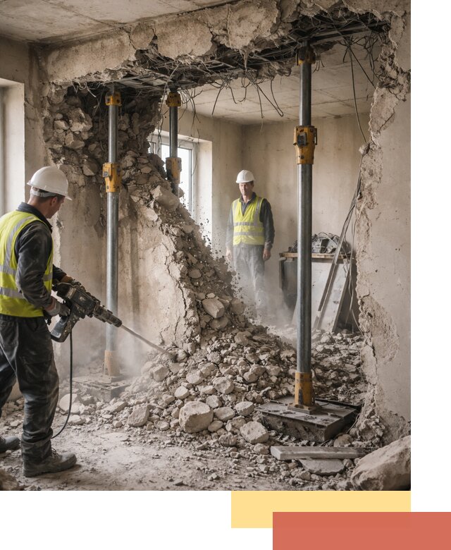 Снос несущих стен в Орехово-Зуево с гарантией безопасности и качества