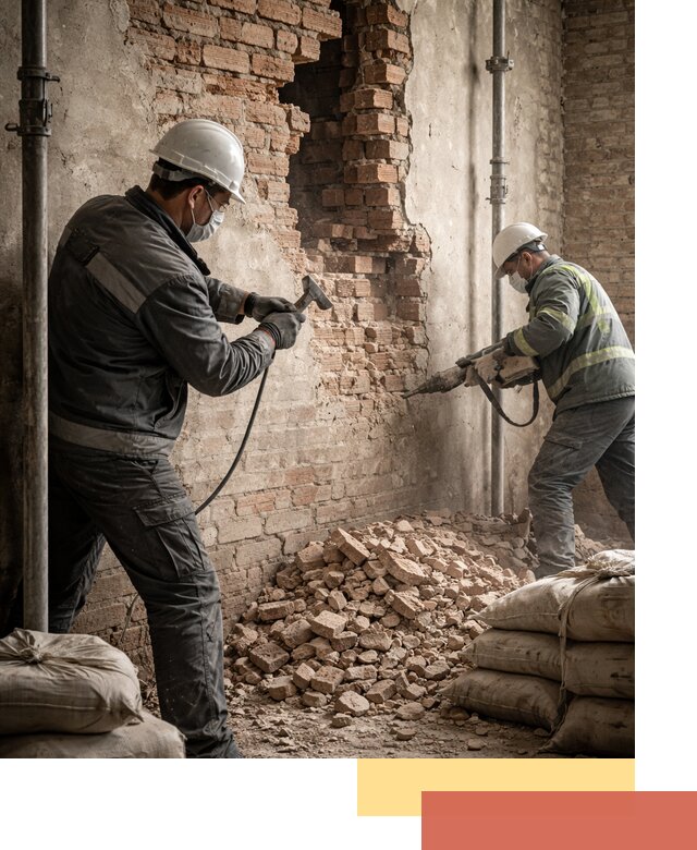 Демонтаж кирпичных стен в Орехово-Зуево быстро и безопасно