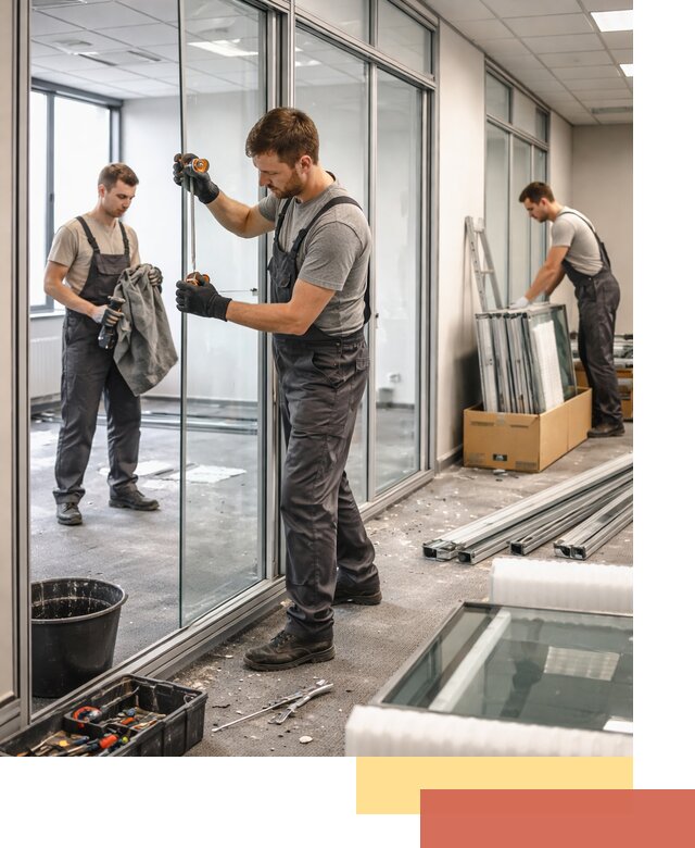 Демонтаж стеклянных перегородок в Орехово-Зуево быстро и безопасно