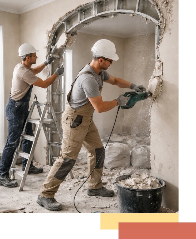 Демонтаж гипсокартонной арки в Орехово-Зуево быстро и аккуратно