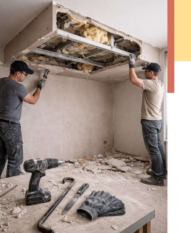 Демонтаж короба из гипсокартона в Орехово-Зуево от 1584 руб. — быстро и недорого | ОТДЕЛОЧНИК-Рхв