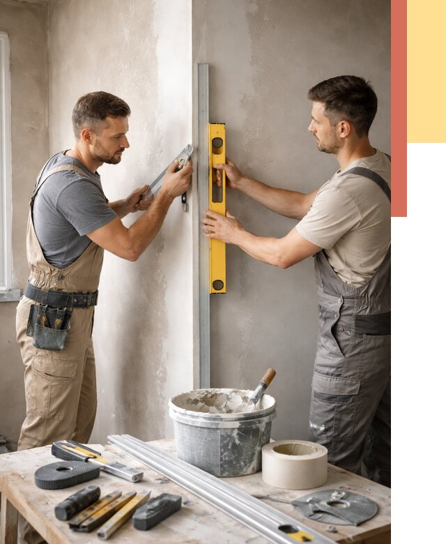 Выведение углов стен в Орехово-Зуево от 1928 руб. быстро и недорого | ОТДЕЛОЧНИК-Рхв