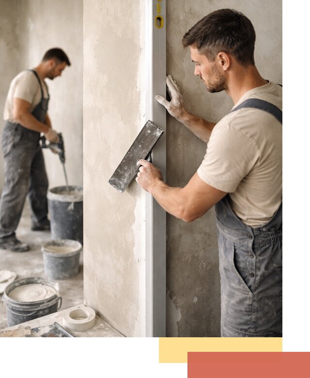 Выведение углов стен в Орехово-Зуево: монтаж и оштукатуривание