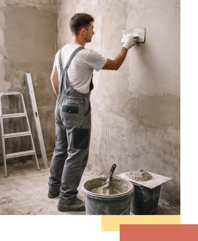 Штукатурка стен в ванной под ключ в Орехово-Зуево