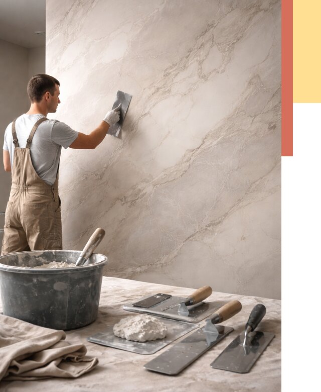 Декоративная штукатурка под мрамор в Орехово-Зуево от 2918 руб./м² — быстро и недорого | ОТДЕЛОЧНИК-Рхв