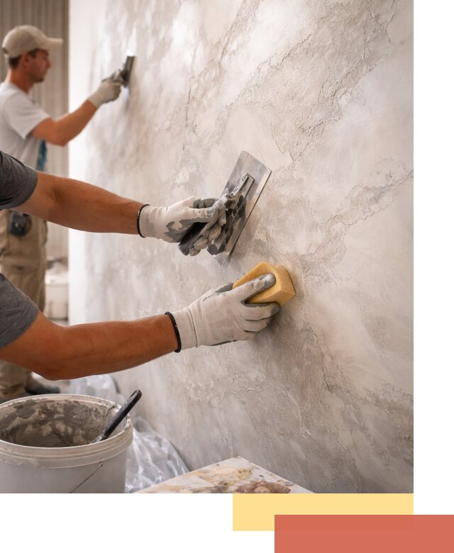 Декоративная штукатурка под мрамор в Орехово-Зуево для стен и потолков