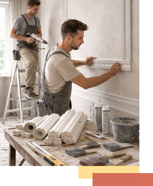 Монтаж лепнины на стены в Орехово-Зуево профессионально и качественно