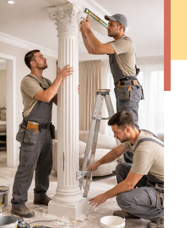 Установка декоративных колонн в Орехово-Зуево от 12504 руб. под ключ | ОТДЕЛОЧНИК-Рхв