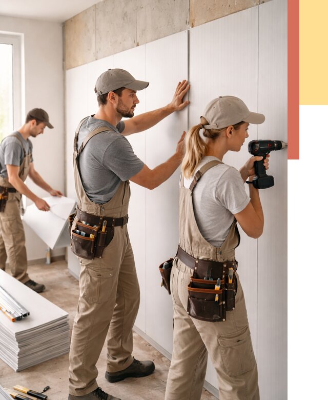 Монтаж ПВХ панелей на стены в Орехово-Зуево от 469 руб/м2 — быстро и недорого | ОТДЕЛОЧНИК-Рхв