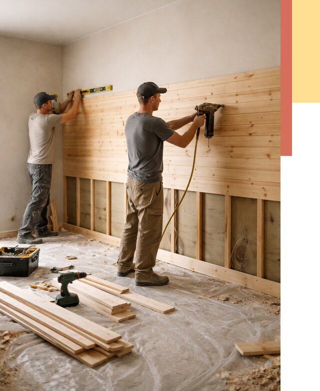 Монтаж деревянной вагонки на стены в Орехово-Зуево от 7815 руб. | Услуги монтажа вагонки | ОТДЕЛОЧНИК-Рхв