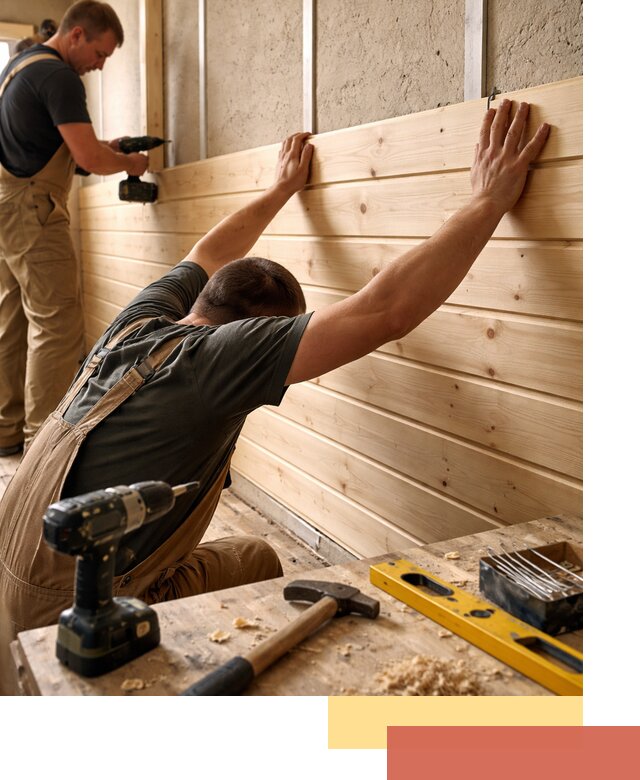 Монтаж деревянной вагонки на стены в Орехово-Зуево быстро и качественно