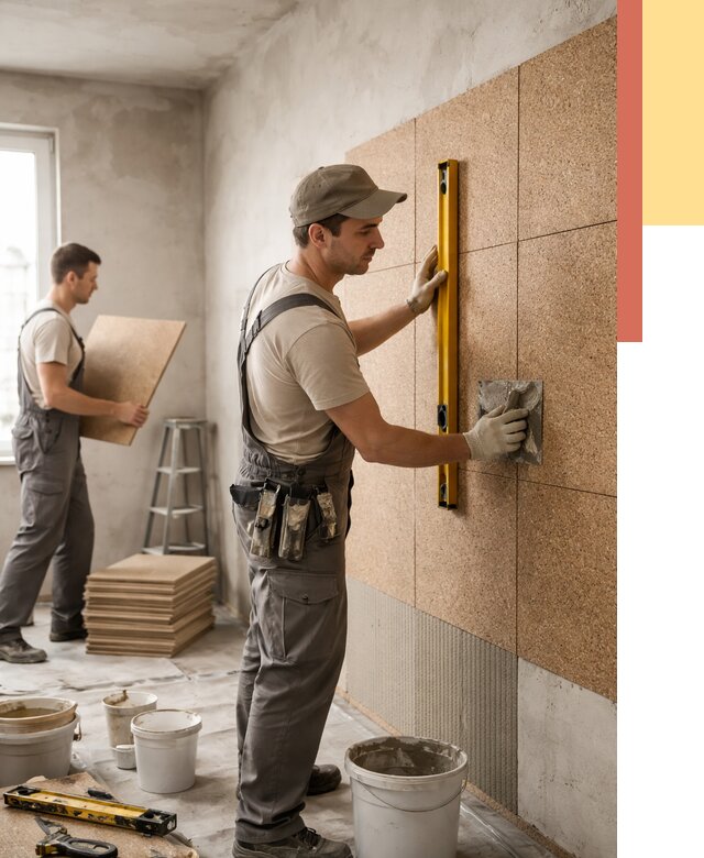 Монтаж пробковых панелей на стены в Орехово-Зуево от 3647 руб. — ОТДЕЛОЧНИК-Рхв