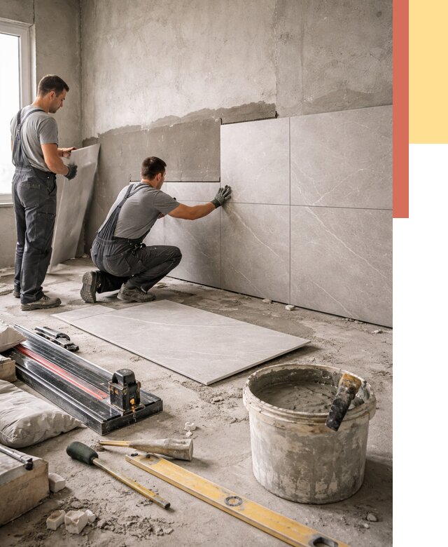 Облицовка стен керамогранитом в Орехово-Зуево от 4376 руб./м² — услуги под ключ | ОТДЕЛОЧНИК-Рхв