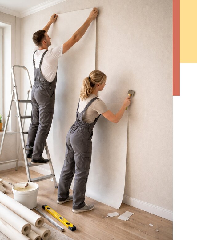 Поклейка флизелиновых обоев в Орехово-Зуево от 6252 руб. | Быстро и недорого — ОТДЕЛОЧНИК-Рхв