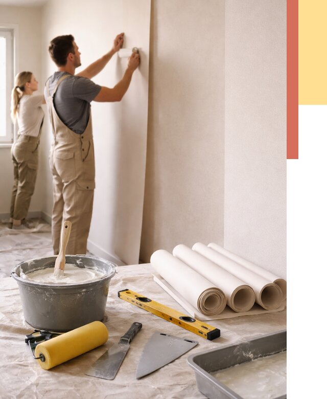 Поклейка бумажных обоев в Орехово-Зуево от 5731 руб./м2 — быстро и недорого | ОТДЕЛОЧНИК-Рхв