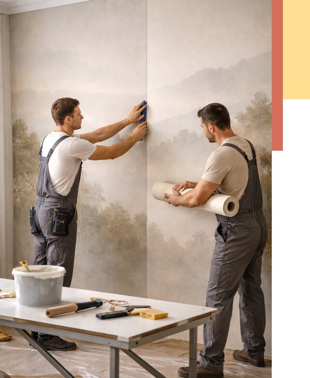 Поклейка фотообоев в Орехово-Зуево от 8857 руб/м² — быстро и недорого | ОТДЕЛОЧНИК-Рхв