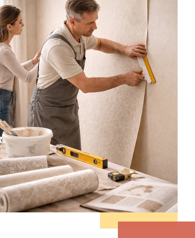 Поклейка обоев с подбором рисунка в Орехово-Зуево