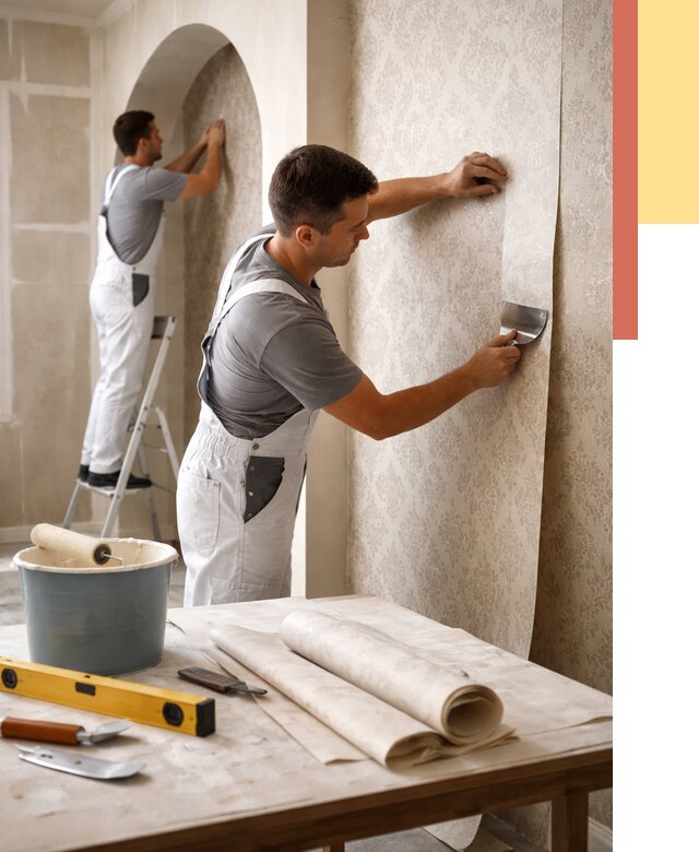 Поклейка обоев на сложные стены в Орехово-Зуево от 2918 руб. под ключ | ОТДЕЛОЧНИК-Рхв