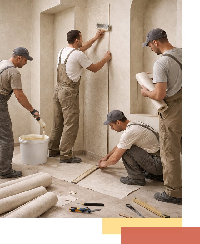 Поклейка обоев на сложные стены и неровные поверхности в Орехово-Зуево