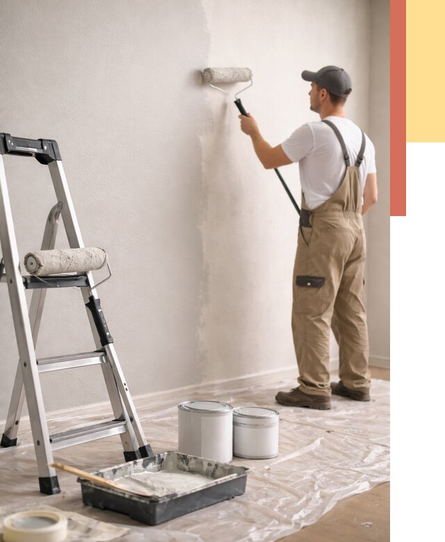 Покраска стен латексной краской в Орехово-Зуево от 4689 руб. за м2 | ОТДЕЛОЧНИК-Рхв