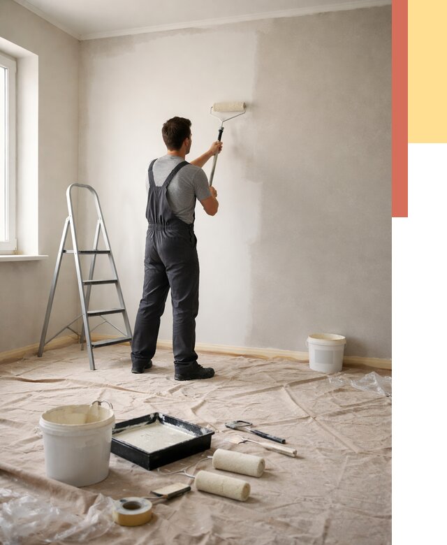 Покраска стен моющейся краской в Орехово-Зуево от 365 руб./м² — быстро и недорого | ОТДЕЛОЧНИК-Рхв