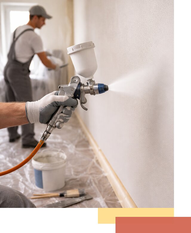 Покраска стен краскопультом в Орехово-Зуево быстро и качественно