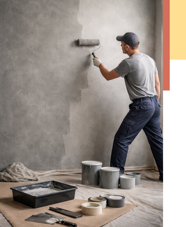 Покраска стен под бетон в Орехово-Зуево от 677 руб. за м2 — быстро и недорого | ОТДЕЛОЧНИК-Рхв