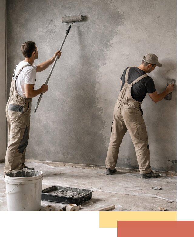 Покраска стен под бетон в Орехово-Зуево профессионально и недорого