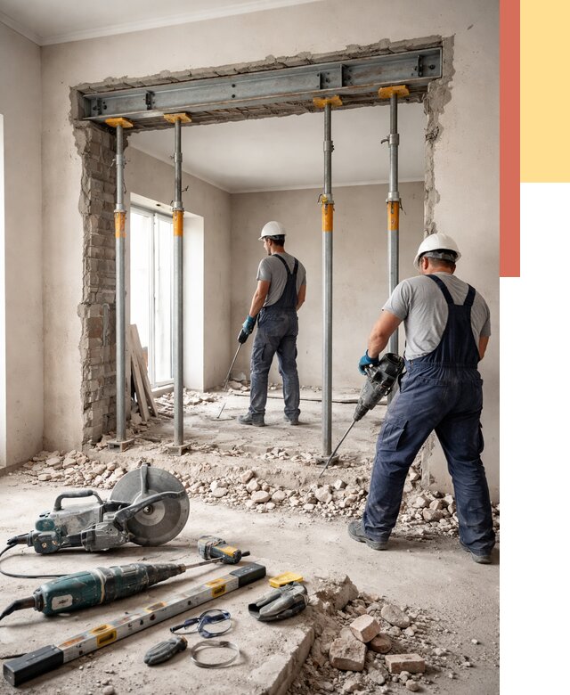 Прорезка проема в стене в Орехово-Зуево от 4689 руб. — быстро и недорого | ОТДЕЛОЧНИК-Рхв