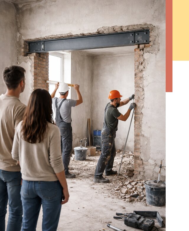 Усиление проема в стене в Орехово-Зуево от 9899 руб. — усиление дверного проема металлоконструкцией | ОТДЕЛОЧНИК-Рхв