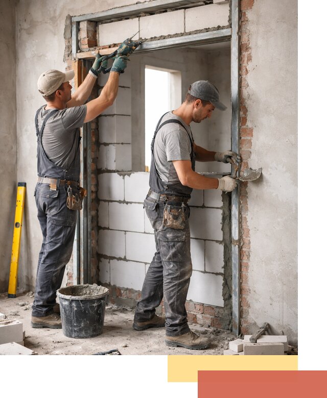 Закладка дверного проема под ключ в Орехово-Зуево: демонтаж, монтаж, отделка