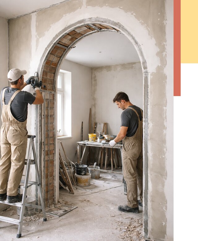 Устройство арочного проема в Орехово-Зуево от 9899 руб. под ключ — быстро и недорого | ОТДЕЛОЧНИК-Рхв