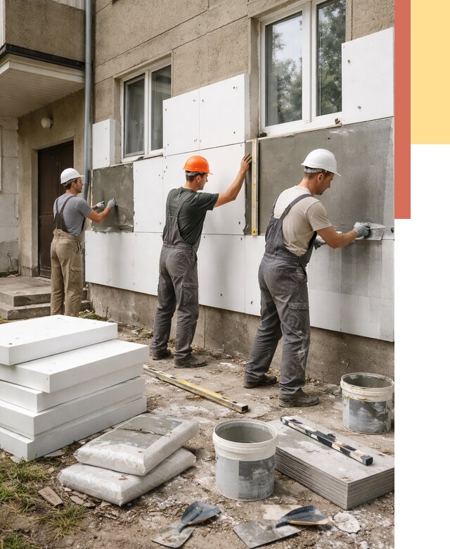 Утепление стен пенопластом в Орехово-Зуево от 1824 руб. — недорого и под ключ | ОТДЕЛОЧНИК-Рхв