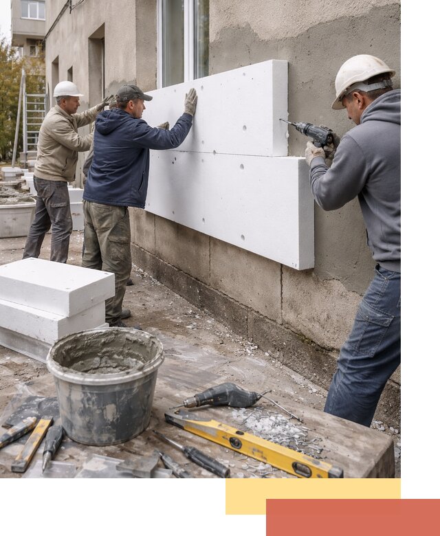 Утепление наружных стен пенопластом в Орехово-Зуево