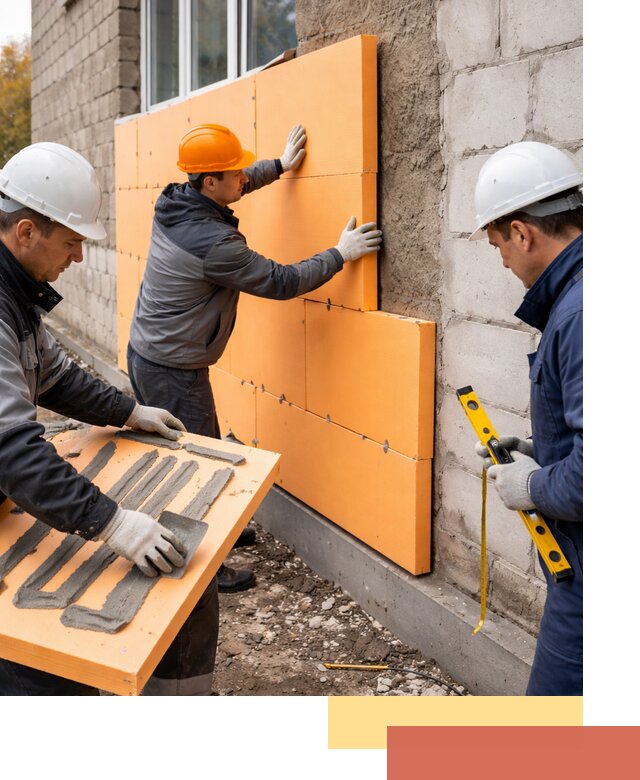Утепление фасада пеноплексом под ключ в Орехово-Зуево