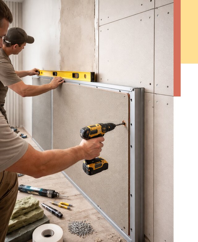 Шумоизоляция стен панелями ЗИПС в Орехово-Зуево от 2292 руб./м² под ключ | ОТДЕЛОЧНИК-Рхв