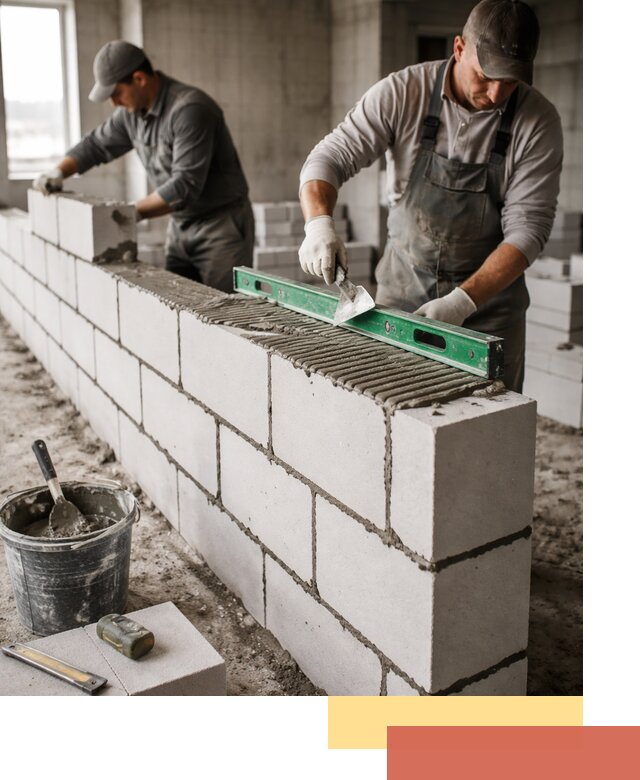 Кладка перегородок из газобетона в Орехово-Зуево быстро и качественно