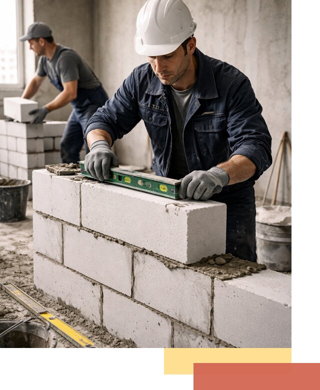 Кладка перегородок из пеноблока под ключ в Орехово-Зуево