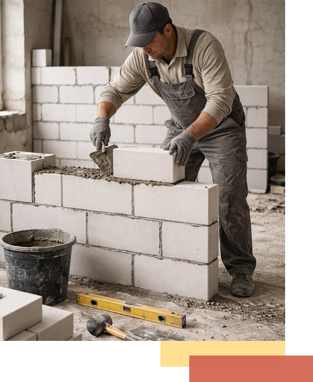 Кладка перегородок из силикатного блока в Орехово-Зуево