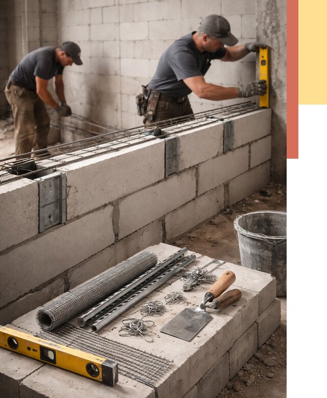 Армирование кладки перегородок в Орехово-Зуево от 782 руб. под ключ | ОТДЕЛОЧНИК-Рхв