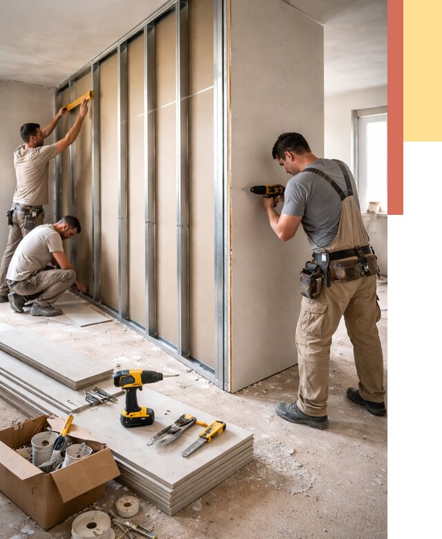 Монтаж однослойной перегородки из гипсокартона в Орехово-Зуево от 677 руб. | ОТДЕЛОЧНИК-Рхв