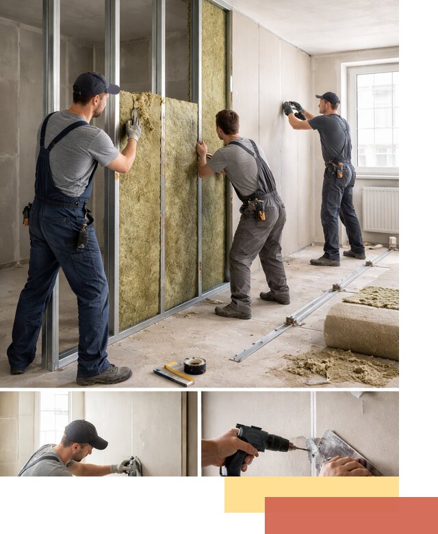 Перегородка из гипсокартона с шумоизоляцией в Орехово-Зуево — монтаж под ключ