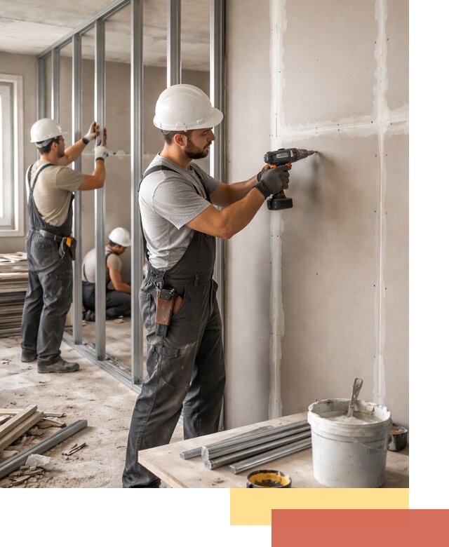 Перегородки из огнестойкого гипсокартона в Орехово-Зуево под ключ