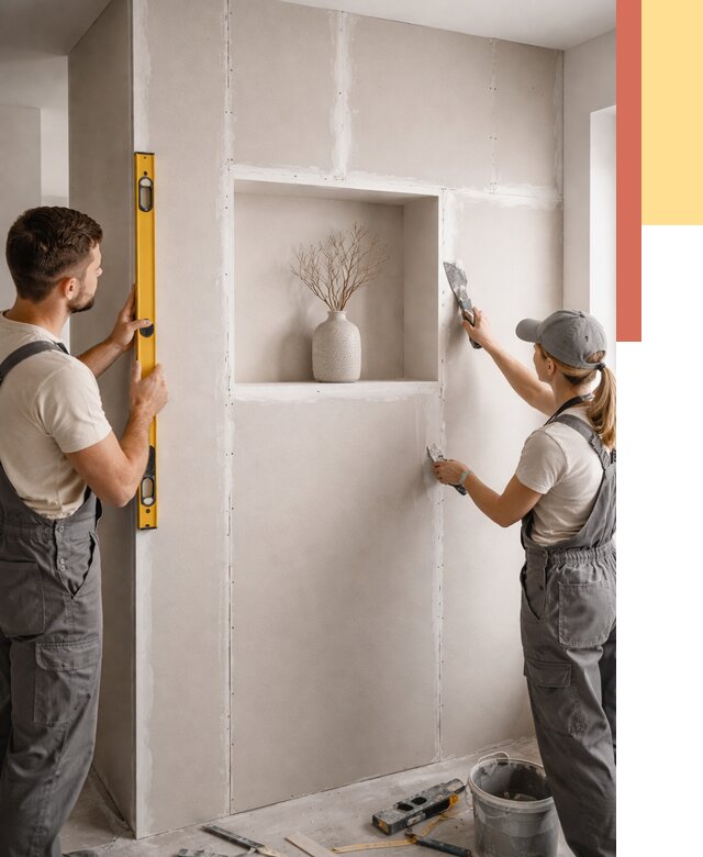 Перегородка из гипсокартона с нишей в Орехово-Зуево от 3387 руб. под ключ | ОТДЕЛОЧНИК-Рхв