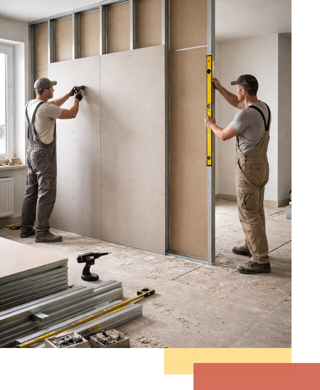 Зонирующая перегородка из гипсокартона под ключ в Орехово-Зуево